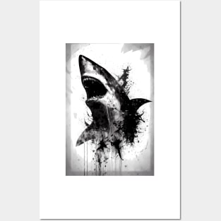 Great White Shark Portrait Posters and Art